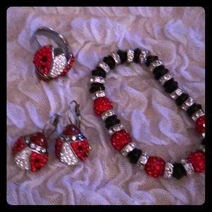 Cute lady bug blingy set.